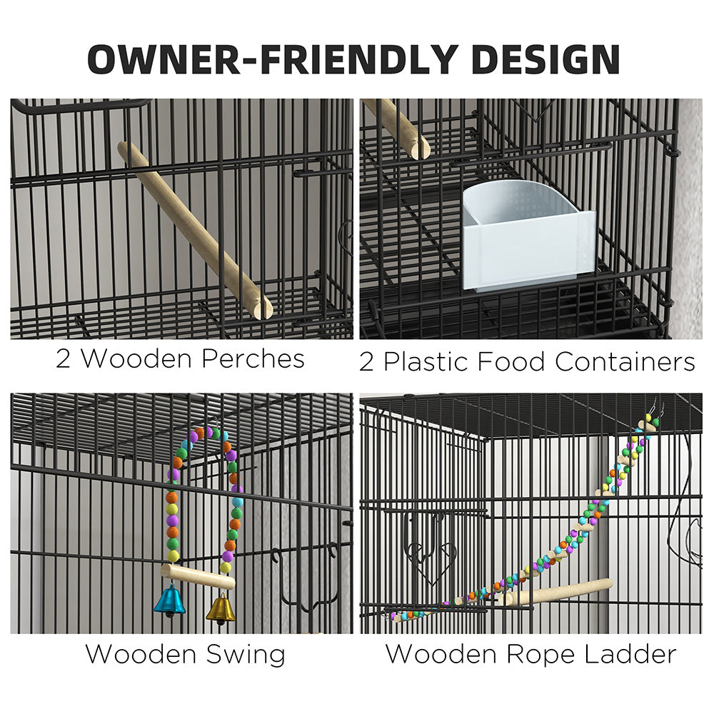 Double Stackable Bird Cage On Wheels With Stand, For Canaries